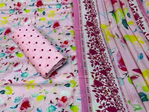 সিল্ক থ্রি পিস – লতা ডিজাইন